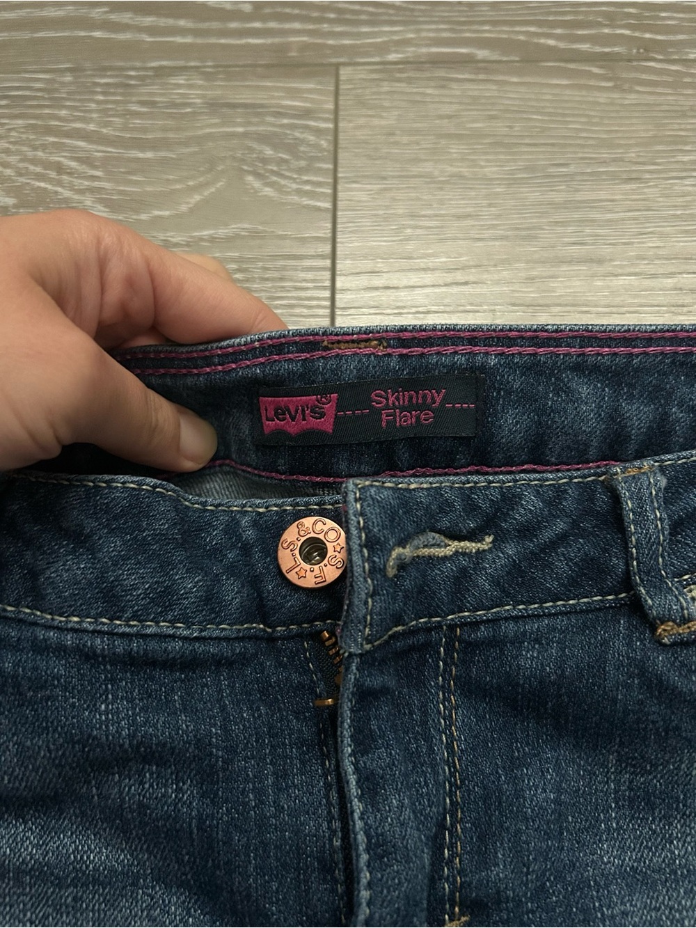 Levi's Dark Blue Skinny Flare Jeans - Picture 4 of 11